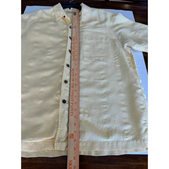 MENS VINTAGE CARIBBEAN JOE XL TEXTURED CLOTH ‘WOOD’ BUTTONS HAWAIIAN SHIRT - Picture 3 of 5